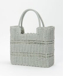 LBC | デザイン編みスクエアトートバッグ(かごバッグ)