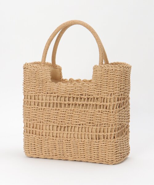 LBC（エルビーシー）の「デザイン編みスクエアトートバッグ（かごバッグ・レディース・ベージュ/グリーン系その他・FREE）」の11枚目の写真