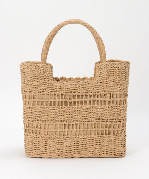 LBC（エルビーシー）の「デザイン編みスクエアトートバッグ（かごバッグ・レディース・ベージュ/グリーン系その他・FREE）」の13枚目の写真