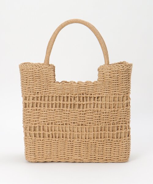 LBC（エルビーシー）の「デザイン編みスクエアトートバッグ（かごバッグ・レディース・ベージュ/グリーン系その他・FREE）」の6枚目の写真