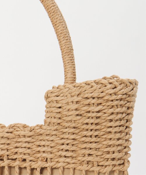 LBC（エルビーシー）の「デザイン編みスクエアトートバッグ（かごバッグ・レディース・ベージュ/グリーン系その他・FREE）」の7枚目の写真