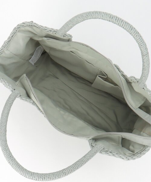 LBC（エルビーシー）の「デザイン編みスクエアトートバッグ（かごバッグ・レディース・ベージュ/グリーン系その他・FREE）」の5枚目の写真