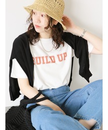 Samansa Mos2 blue | ロゴTシャツ(Tシャツ/カットソー)