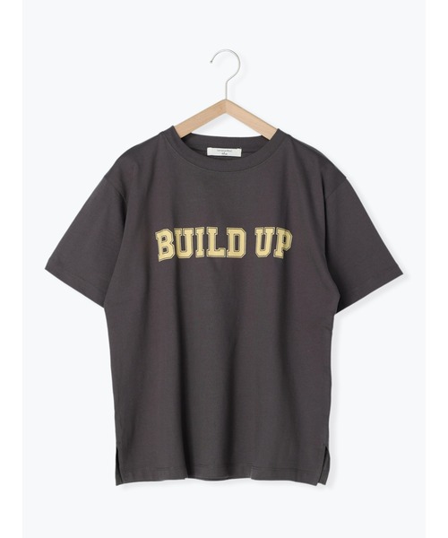 Samansa Mos2 blue(サマンサモスモスブルー)の「ロゴTシャツ(Tシャツ/カットソー・レディース・ピンク/イエロー/チャコール/オフホワイト/ブルー・フリ-)」の3枚目の写真