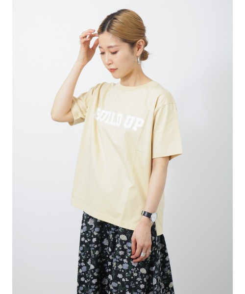 Samansa Mos2 blue(サマンサモスモスブルー)の「ロゴTシャツ(Tシャツ/カットソー・レディース・ピンク/イエロー/チャコール/オフホワイト/ブルー・フリ-)」の16枚目の写真