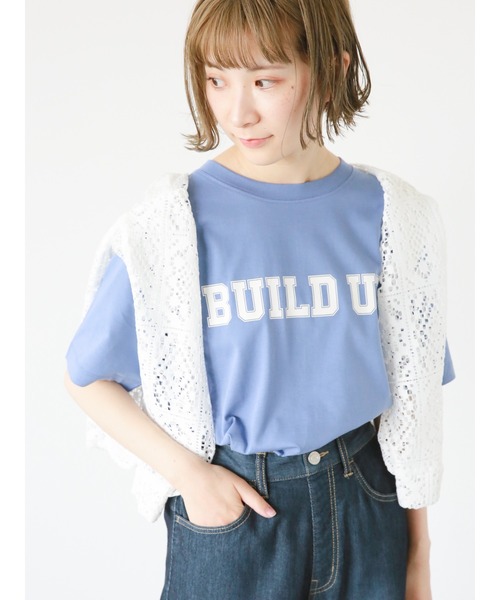 Samansa Mos2 blue(サマンサモスモスブルー)の「ロゴTシャツ(Tシャツ/カットソー・レディース・ピンク/イエロー/チャコール/オフホワイト/ブルー・フリ-)」の20枚目の写真