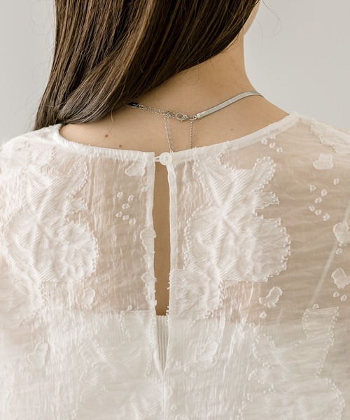 mystic（ミスティック）の「半袖オーガンジーブラウス（シャツ/ブラウス・レディース・ブラック/ベージュ/オフホワイト・FREE）」の16枚目の写真