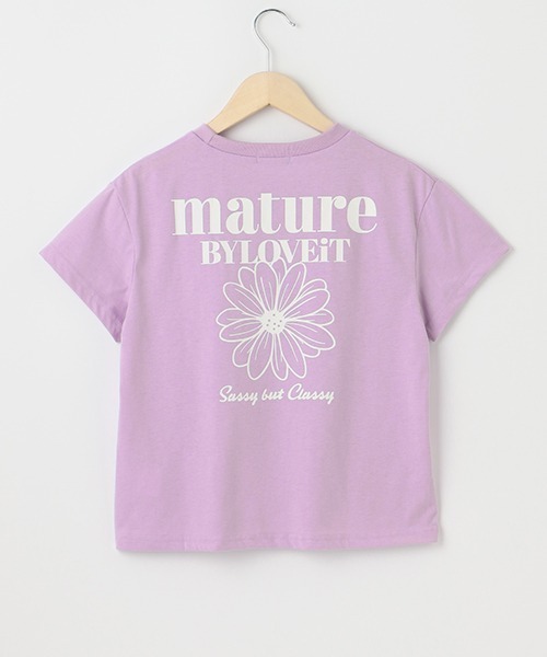 by LOVEiT(バイラビット)の「オーバーサイズフラワーTシャツ(Tシャツ/カットソー・キッズ・オフホワイト/ピンク/イエロー/ラベンダー・120cm/140cm/130cm/150cm/160cm)」の3枚目の写真