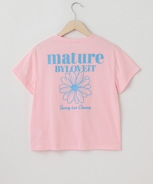 by LOVEiT(バイラビット)の「オーバーサイズフラワーTシャツ(Tシャツ/カットソー・キッズ・オフホワイト/ピンク/イエロー/ラベンダー・120cm/140cm/130cm/150cm/160cm)」の7枚目の写真
