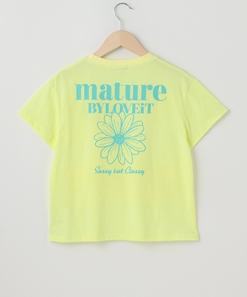 by LOVEiT(バイラビット)の「オーバーサイズフラワーTシャツ(Tシャツ/カットソー・キッズ・オフホワイト/ピンク/イエロー/ラベンダー・120cm/140cm/130cm/150cm/160cm)」の8枚目の写真