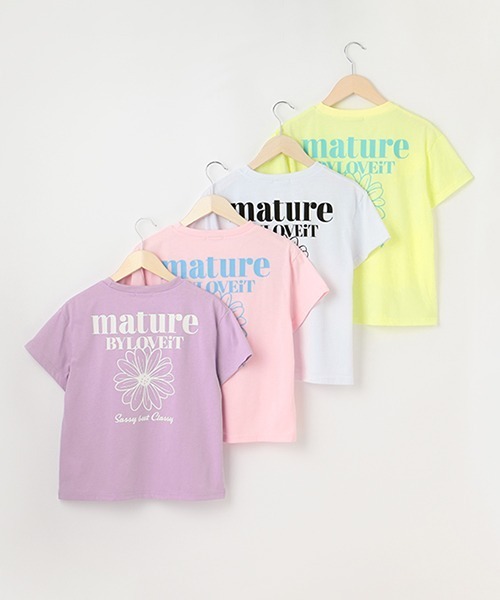 by LOVEiT(バイラビット)の「オーバーサイズフラワーTシャツ(Tシャツ/カットソー・キッズ・オフホワイト/ピンク/イエロー/ラベンダー・120cm/140cm/130cm/150cm/160cm)」の16枚目の写真
