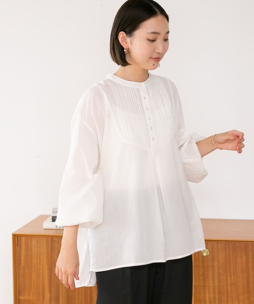 URBAN RESEARCH Sonny Label(アーバンリサーチサニーレーベル)の「コットンタックドレスシャツ(シャツ/ブラウス・レディース・ブラック/オフホワイト/ブルー・FREE)」の8枚目の写真