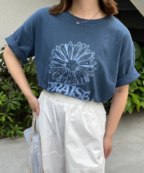 nemne store（ネンネストア）の「アソートリンガーピグメントTシャツ（Tシャツ/カットソー・レディース・マスタード/オートミール/スミクロ/ネイビー/ブルー/クリーム・SMALL/MEDIUM）」の5枚目の写真