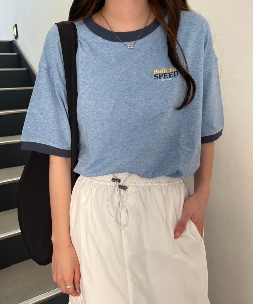 nemne store（ネンネストア）の「アソートリンガーピグメントTシャツ（Tシャツ/カットソー・レディース・マスタード/オートミール/スミクロ/ネイビー/ブルー/クリーム・SMALL/MEDIUM）」の22枚目の写真