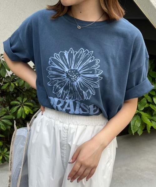 nemne store（ネンネストア）の「アソートリンガーピグメントTシャツ（Tシャツ/カットソー・レディース・マスタード/オートミール/スミクロ/ネイビー/ブルー/クリーム・SMALL/MEDIUM）」の9枚目の写真