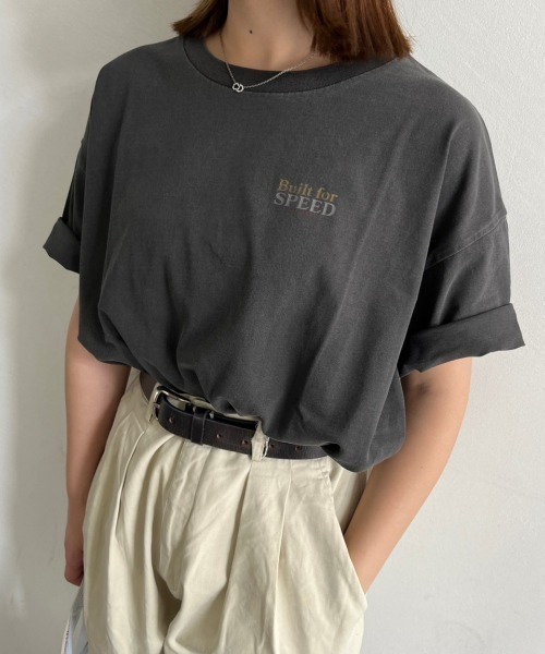 nemne store（ネンネストア）の「アソートリンガーピグメントTシャツ（Tシャツ/カットソー・レディース・マスタード/オートミール/スミクロ/ネイビー/ブルー/クリーム・SMALL/MEDIUM）」の18枚目の写真