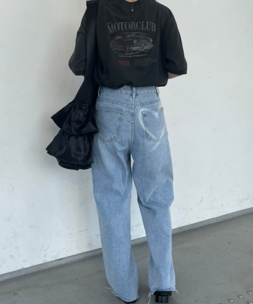 nemne store（ネンネストア）の「アソートリンガーピグメントTシャツ（Tシャツ/カットソー・レディース・マスタード/オートミール/スミクロ/ネイビー/ブルー/クリーム・SMALL/MEDIUM）」の7枚目の写真