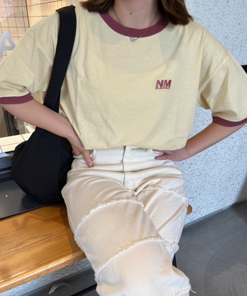nemne store（ネンネストア）の「アソートリンガーピグメントTシャツ（Tシャツ/カットソー・レディース・マスタード/オートミール/スミクロ/ネイビー/ブルー/クリーム・SMALL/MEDIUM）」の13枚目の写真