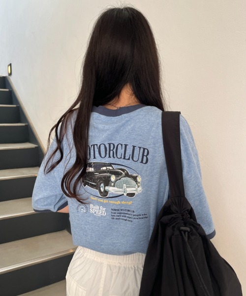 nemne store（ネンネストア）の「アソートリンガーピグメントTシャツ（Tシャツ/カットソー・レディース・マスタード/オートミール/スミクロ/ネイビー/ブルー/クリーム・SMALL/MEDIUM）」の16枚目の写真