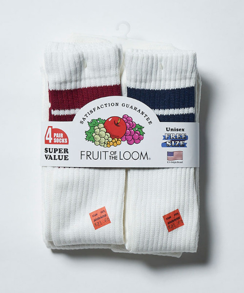 JACKSON MATISSE(ジャクソンマティス)の「【JACKSON MATISSE/ジャクソンマティス】FRUIT OF THE LOOM × JM Logo 4P TUBE SOCKS 4足組 ソックス 靴下(ソックス/靴下・メンズ・ホワイト・FREE)」の2枚目の写真
