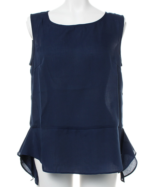 AZUL by moussy（アズールバイマウジー）の「サイド結びノースリPO（タンクトップ・レディース・オフホワイト/ネイビー・MEDIUM/SMALL）」の10枚目の写真