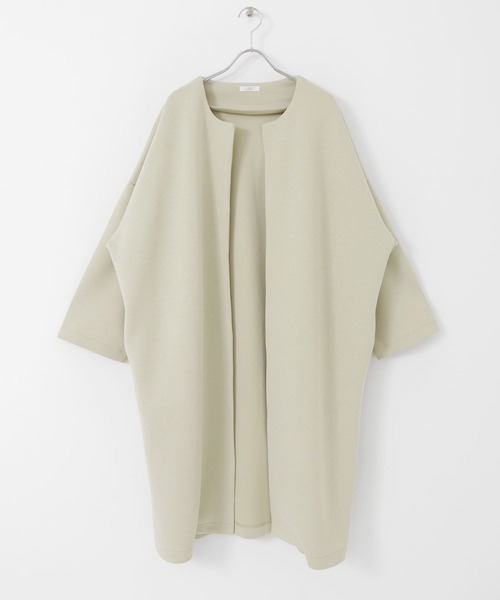 ITEMS URBANRESEARCH（アイテムズ アーバンリサーチ）の「ライトダンボールノーカラーコート（ノーカラーコート・レディース・チャコールグレー/ライトベージュ・FREE）」の16枚目の写真