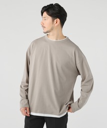 ルーズベーシック フェイクレイヤード長袖Tシャツ