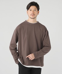 ルーズベーシック フェイクレイヤード長袖Tシャツ