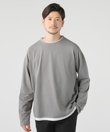 ルーズベーシック フェイクレイヤード長袖Tシャツ