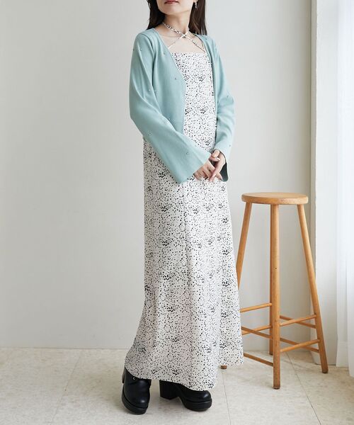 MAJESTIC LEGON(マジェスティックレゴン)の「リボンブローチセットビジューカーデ(カーディガン/ボレロ・レディース・ブラック/グレー/ピンク/ライトグリーン/アイボリー・MEDIUM)」の9枚目の写真