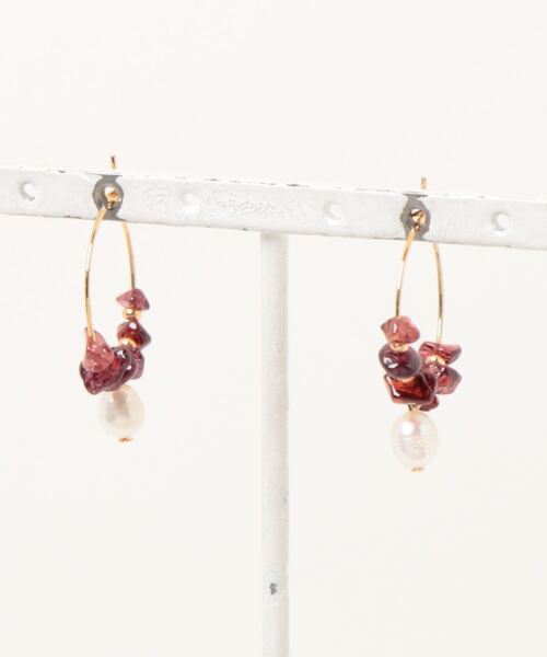 tone(トーン)の「【SPICY COLORS】天然石と淡水パールのミニフープピアス【16kgp】(ピアス(両耳用)・レディース・ターコイズブルー/ローズ系/その他7/その他6/その他4/その他5/その他2/その他1/その他3・FREE)」の15枚目の写真