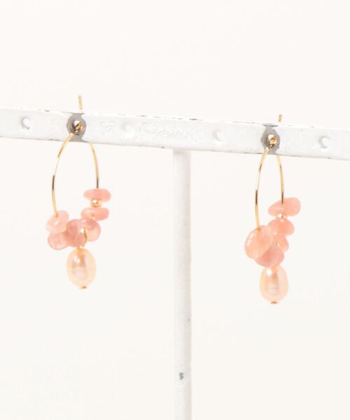 tone(トーン)の「【SPICY COLORS】天然石と淡水パールのミニフープピアス【16kgp】(ピアス(両耳用)・レディース・ターコイズブルー/ローズ系/その他7/その他6/その他4/その他5/その他2/その他1/その他3・FREE)」の17枚目の写真