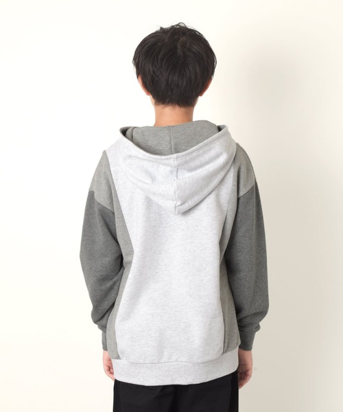 GLAZOS(グラソス)の「【毛玉になりにくい/しっかり素材】裏毛・縦切り替えプリントパーカー(パーカー・キッズ・ネイビー/ブラック/ホワイト・160cm/140cm/150cm/170cm)」の7枚目の写真