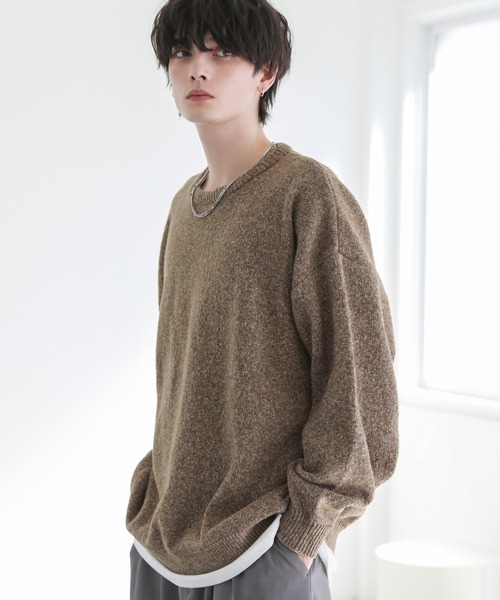 ASTRONOMY(アストロノミー)の「モヘアライクメランジシャギーニット(ニット/セーター・メンズ・ブラウン系/ブラック系/ベージュ系/イエロー系/グレー系/ブルー系/ブルー系2・L/S/M/XL)」の20枚目の写真