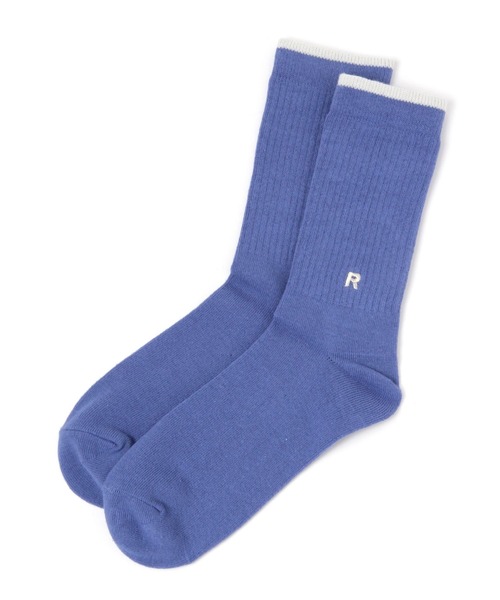 LAKOLE(ラコレ)の「イニシャル刺繍ソックス / 970303(ソックス/靴下・レディース・サンドグレー/ブラック/オフホワイト/ブルー・FREE)」の2枚目の写真