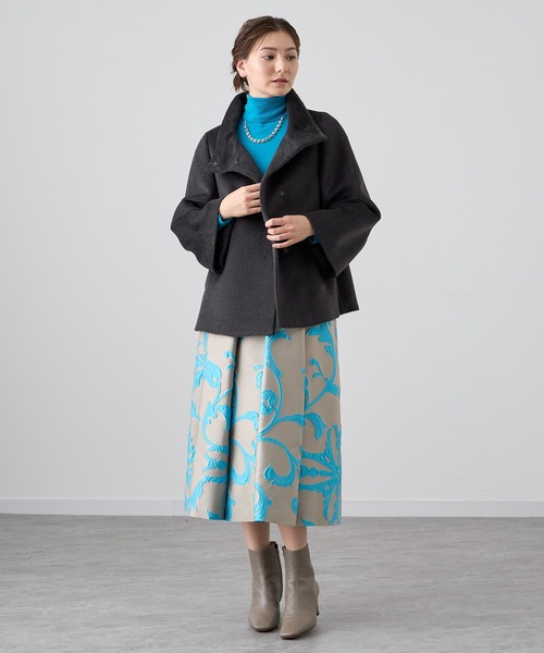 ANAYI アナイ スーリーアルパカショールコート 38サイズ ブラック 23AW