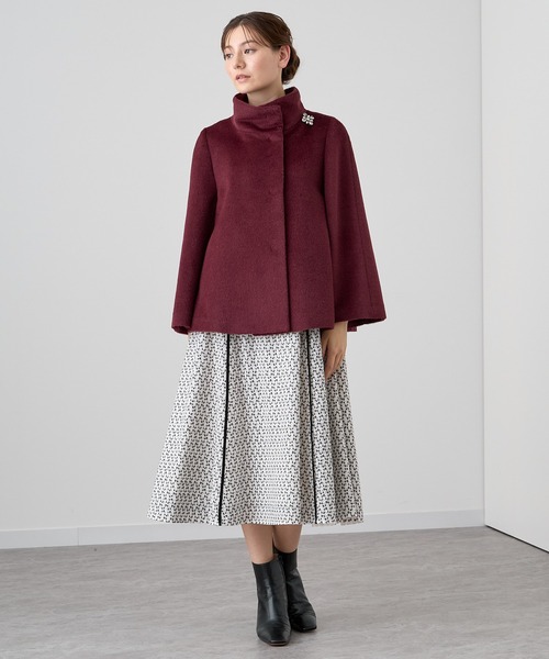 【値下げ❗️超美品】ANAYI アナイ アルパカショートスリーブコート 38グレー アルパカシャギーショートコート | ANAYI/アナイ | 三越伊勢丹