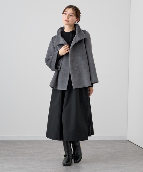 美品 ASPESI ツイード アルパカ モヘヤ ショートコート サーモア セール】アルパカシャギーショートコート（その他アウター