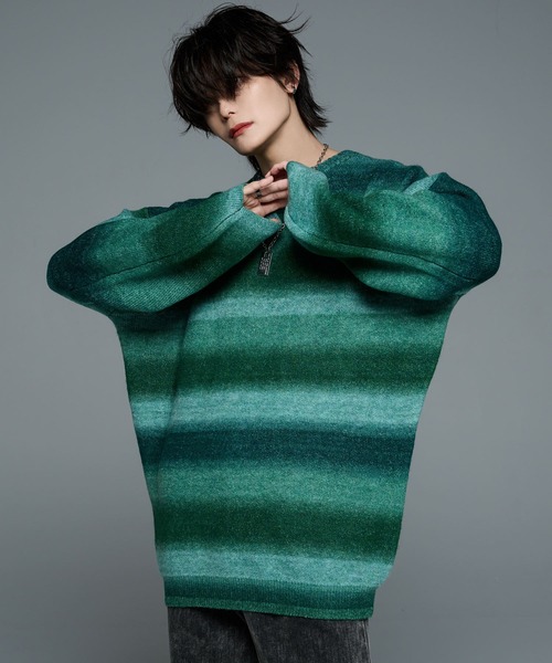 ADRER（アドラー）の「【23AW】ADRER Premium Fuwamochi Knit / ADRER 極上フワモチニット（ニット/セーター・メンズ・ダークブラウン/ブラック/ベージュ/ライトパープル/ホワイト/ワインレッド/グレー/ミント/ブルー系その他/ブラック系その他/グリーン系その他/オレンジ系その他/レッド系その他/パープル/レッド/モカ/レオパード/ブラウン系その他/ベージュ系その他・MEDIUM/LARGE/SMALL/X-SMALL）」の22枚目の写真