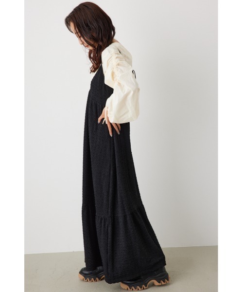 RODEO CROWNS WIDE BOWL(ロデオクラウンズワイドボウル)の「膨れジャガードキャミワンピース(ワンピース・レディース・ブラック/ライトイエロー/アイボリー・FREE)」の6枚目の写真