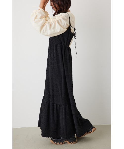 RODEO CROWNS WIDE BOWL(ロデオクラウンズワイドボウル)の「膨れジャガードキャミワンピース(ワンピース・レディース・ブラック/ライトイエロー/アイボリー・FREE)」の7枚目の写真