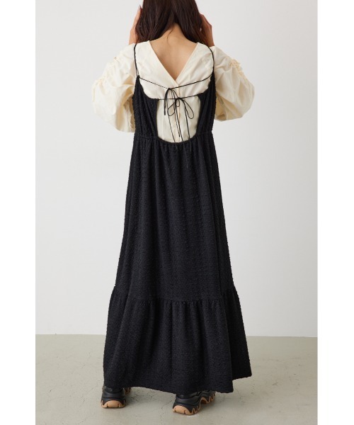 RODEO CROWNS WIDE BOWL(ロデオクラウンズワイドボウル)の「膨れジャガードキャミワンピース(ワンピース・レディース・ブラック/ライトイエロー/アイボリー・FREE)」の9枚目の写真