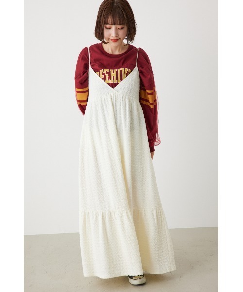 RODEO CROWNS WIDE BOWL(ロデオクラウンズワイドボウル)の「膨れジャガードキャミワンピース(ワンピース・レディース・ブラック/ライトイエロー/アイボリー・FREE)」の10枚目の写真