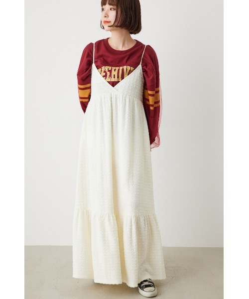 RODEO CROWNS WIDE BOWL(ロデオクラウンズワイドボウル)の「膨れジャガードキャミワンピース(ワンピース・レディース・ブラック/ライトイエロー/アイボリー・FREE)」の11枚目の写真