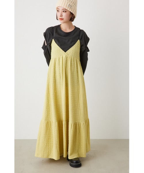 RODEO CROWNS WIDE BOWL(ロデオクラウンズワイドボウル)の「膨れジャガードキャミワンピース(ワンピース・レディース・ブラック/ライトイエロー/アイボリー・FREE)」の18枚目の写真