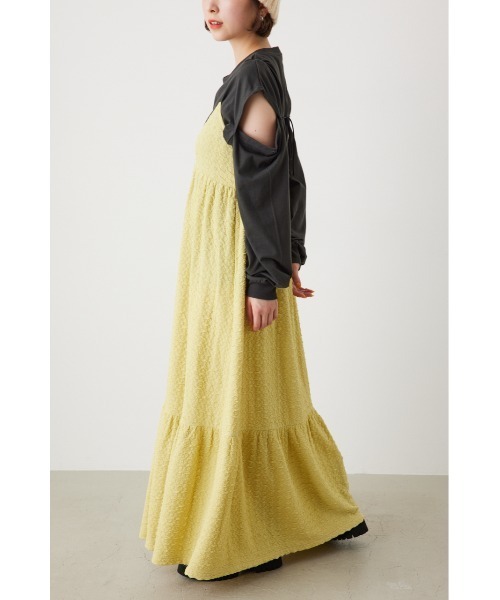 RODEO CROWNS WIDE BOWL(ロデオクラウンズワイドボウル)の「膨れジャガードキャミワンピース(ワンピース・レディース・ブラック/ライトイエロー/アイボリー・FREE)」の21枚目の写真