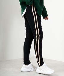 2line brushed lining skinny pants / 2ライン裏起毛スキニーパンツ unisex