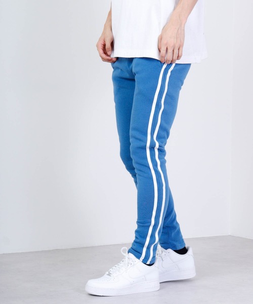 FUNALIVE（ファンアライブ）の「2line brushed lining skinny pants / 2ライン裏起毛スキニーパンツ unisex（その他パンツ・メンズ・ベージュ/杢グレー/ブラック×ベージュ/ブラック×ホワイト/オレンジ/ブラック×ブルー/ブラック系/サックスブルー・L/XL/M）」の7枚目の写真