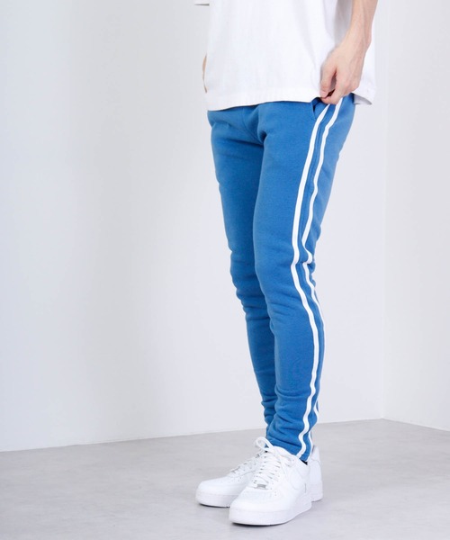FUNALIVE（ファンアライブ）の「2line brushed lining skinny pants / 2ライン裏起毛スキニーパンツ unisex（その他パンツ・メンズ・ベージュ/杢グレー/ブラック×ベージュ/ブラック×ホワイト/オレンジ/ブラック×ブルー/ブラック系/サックスブルー・L/XL/M）」の12枚目の写真