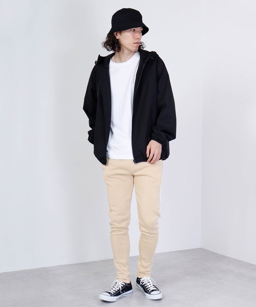 FUNALIVE（ファンアライブ）の「2line brushed lining skinny pants / 2ライン裏起毛スキニーパンツ unisex（その他パンツ・メンズ・ベージュ/杢グレー/ブラック×ベージュ/ブラック×ホワイト/オレンジ/ブラック×ブルー/ブラック系/サックスブルー・L/XL/M）」の9枚目の写真
